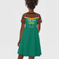 Custom Cameroun Football Kid Short Sleeve Dress Allez Les Lions Indomptables