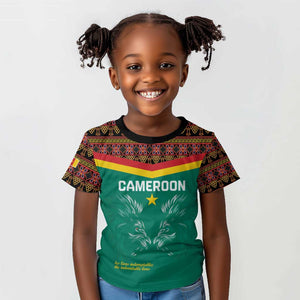 Custom Cameroun Football Kid T shirt Allez Les Lions Indomptables