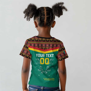Custom Cameroun Football Kid T shirt Allez Les Lions Indomptables