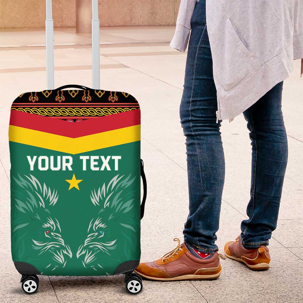 Custom Cameroun Football Luggage Cover Allez Les Lions Indomptables