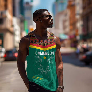Custom Cameroun Football Men Tank Top Allez Les Lions Indomptables