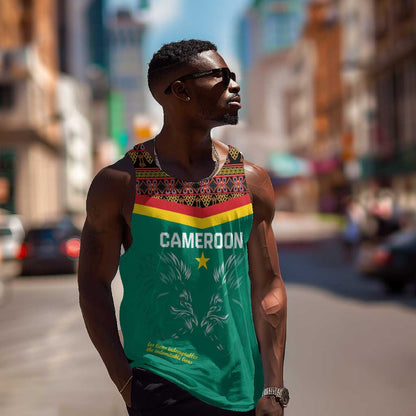 Custom Cameroun Football Men Tank Top Allez Les Lions Indomptables