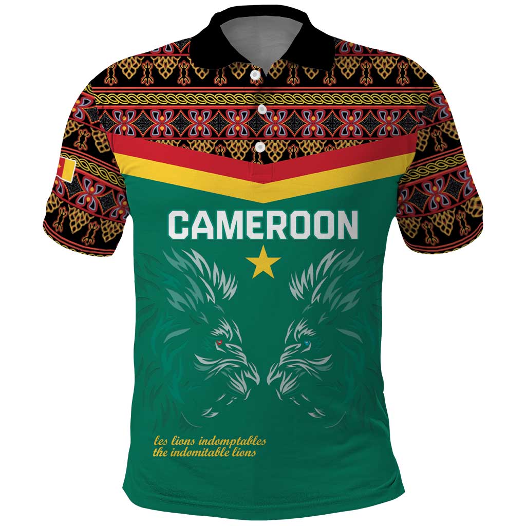 Custom Cameroun Football Polo Shirt Allez Les Lions Indomptables