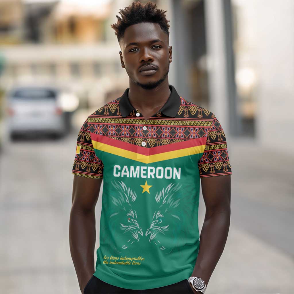 Custom Cameroun Football Polo Shirt Allez Les Lions Indomptables