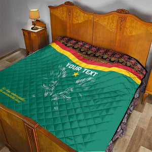 Custom Cameroun Football Quilt Allez Les Lions Indomptables