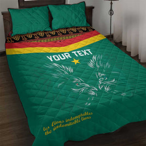 Custom Cameroun Football Quilt Bed Set Allez Les Lions Indomptables