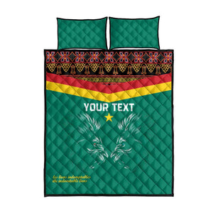 Custom Cameroun Football Quilt Bed Set Allez Les Lions Indomptables