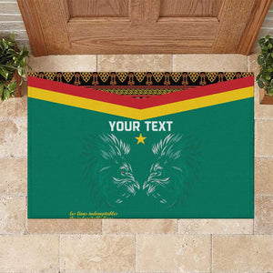 Custom Cameroun Football Rubber Doormat Allez Les Lions Indomptables