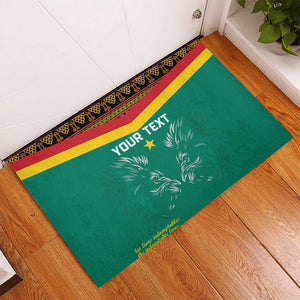 Custom Cameroun Football Rubber Doormat Allez Les Lions Indomptables