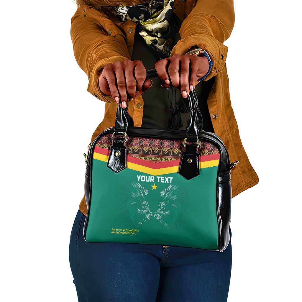 Custom Cameroun Football Shoulder Handbag Allez Les Lions Indomptables