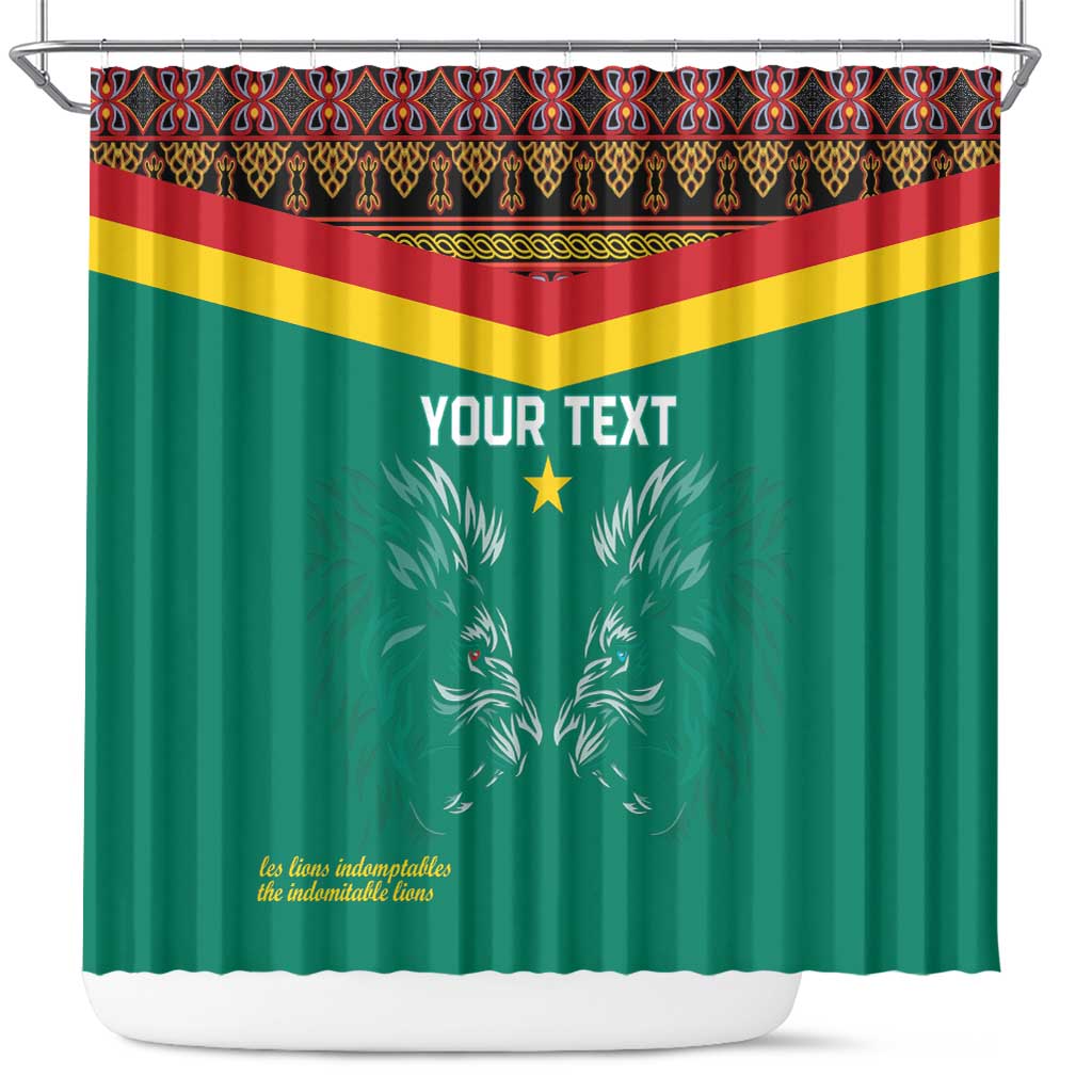 Custom Cameroun Football Shower Curtain Allez Les Lions Indomptables