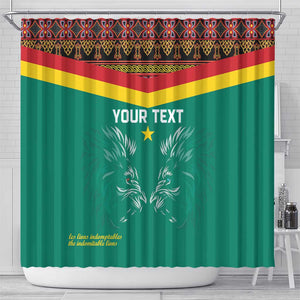 Custom Cameroun Football Shower Curtain Allez Les Lions Indomptables