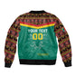 Custom Cameroun Football Sleeve Zip Bomber Jacket Allez Les Lions Indomptables