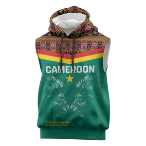 Custom Cameroun Football Sleeveless Hoodie Allez Les Lions Indomptables - African Pride