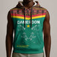 Custom Cameroun Football Sleeveless Hoodie Allez Les Lions Indomptables - African Pride