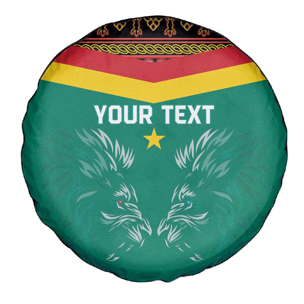 Custom Cameroun Football Spare Tire Cover Allez Les Lions Indomptables