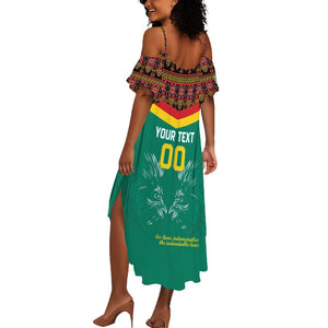 Custom Cameroun Football Summer Maxi Dress Allez Les Lions Indomptables