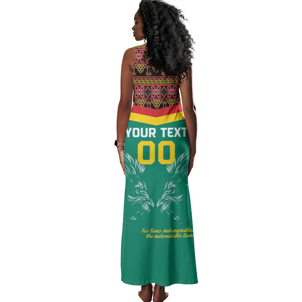 Custom Cameroun Football Tank Maxi Dress Allez Les Lions Indomptables