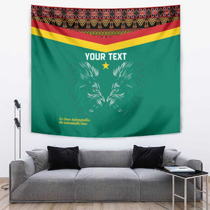 Custom Cameroun Football Tapestry Allez Les Lions Indomptables
