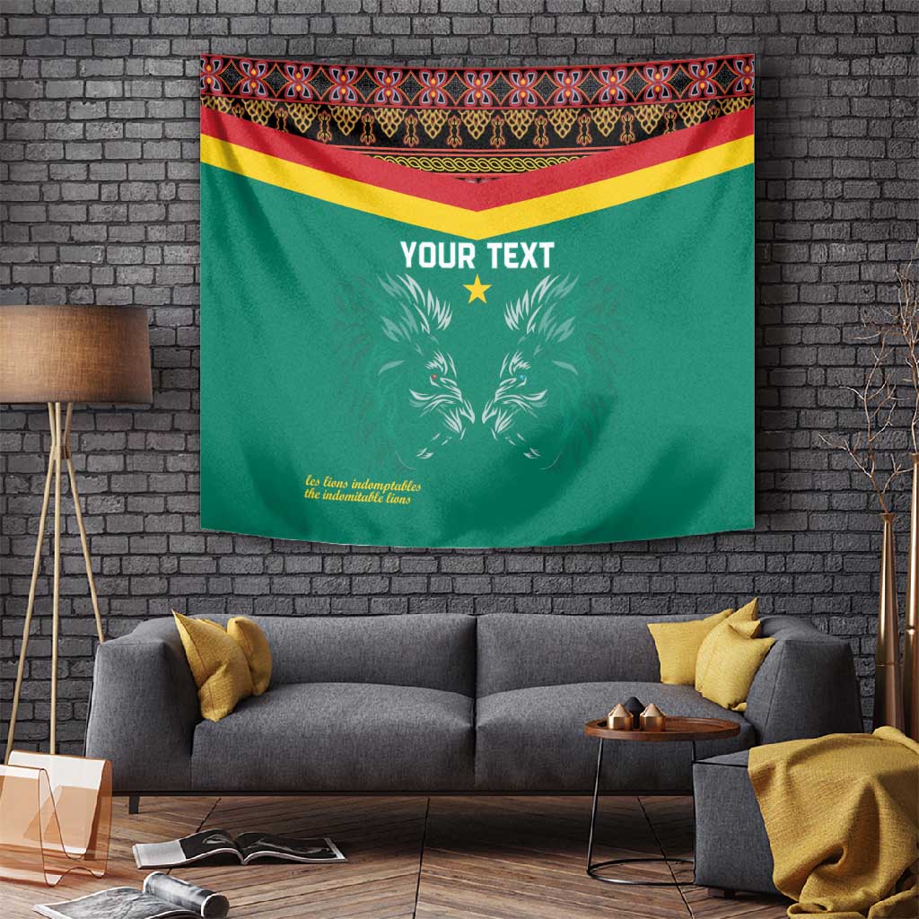 Custom Cameroun Football Tapestry Allez Les Lions Indomptables