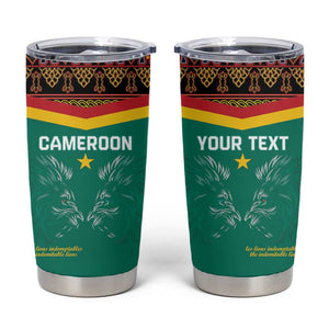 Custom Cameroun Football Tumbler Cup Allez Les Lions Indomptables