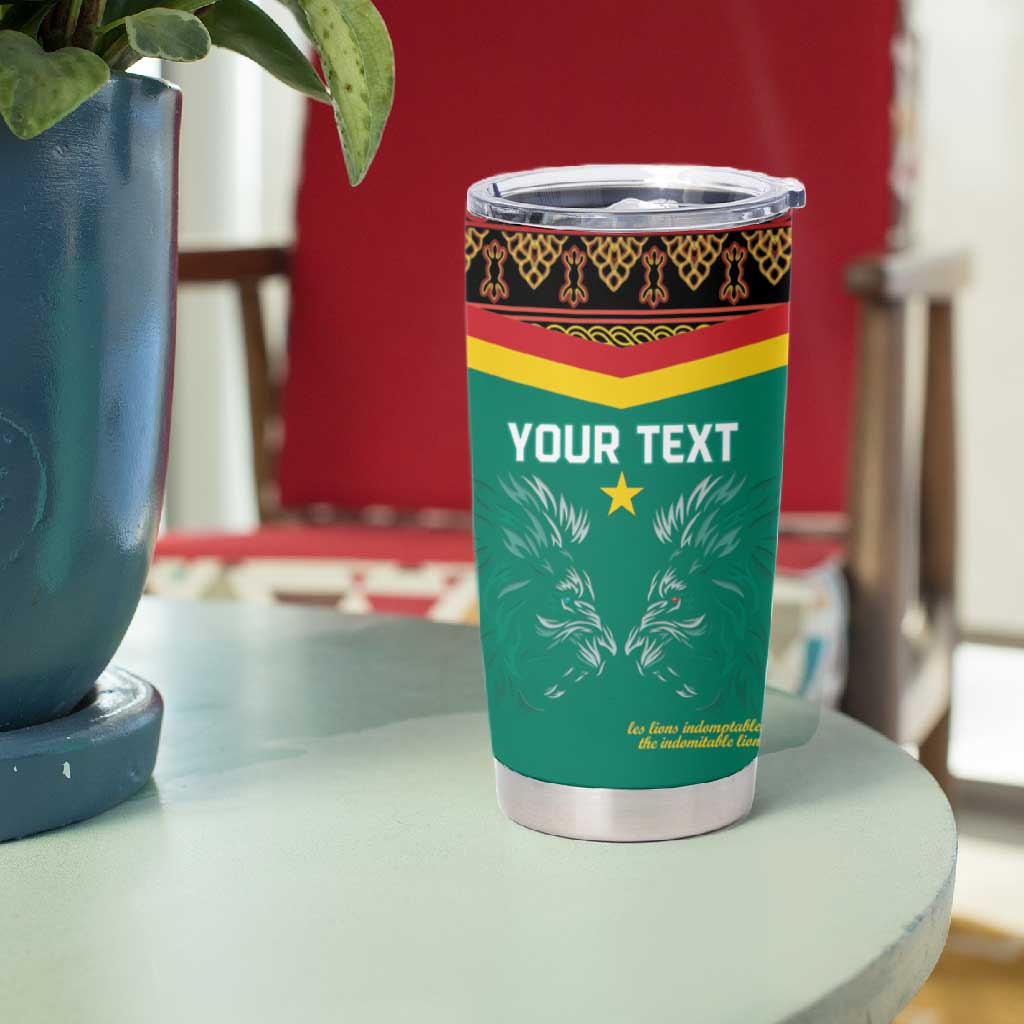 Custom Cameroun Football Tumbler Cup Allez Les Lions Indomptables