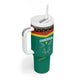 Custom Cameroun Football Tumbler With Handle Allez Les Lions Indomptables