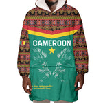 Custom Cameroun Football Wearable Blanket Hoodie Allez Les Lions Indomptables