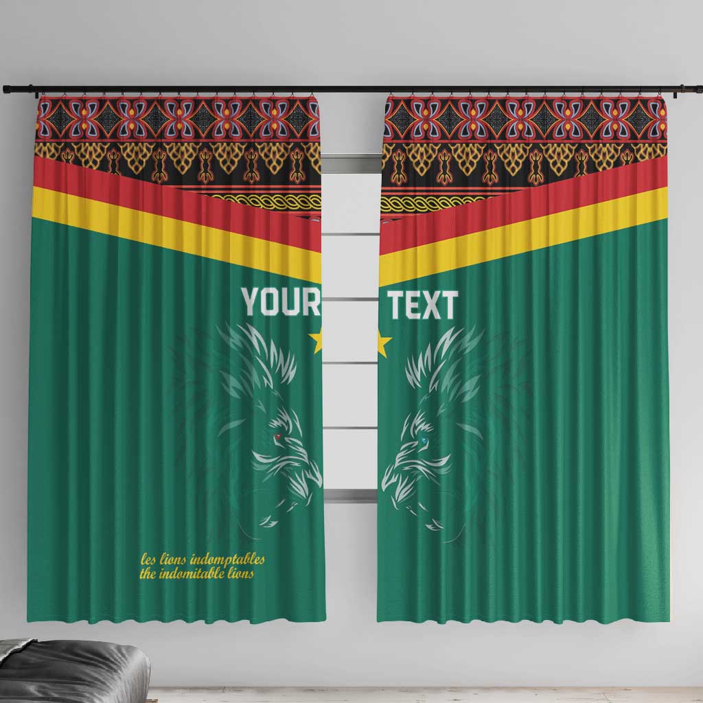 Custom Cameroun Football Window Curtain Allez Les Lions Indomptables