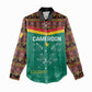 Custom Cameroun Football Women Casual Shirt Allez Les Lions Indomptables
