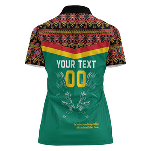 Custom Cameroun Football Women Polo Shirt Allez Les Lions Indomptables