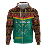 Custom Cameroun Football Zip Hoodie Allez Les Lions Indomptables