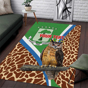 Personalised Equatorial Guinea Area Rug Bubo Poensis With Coat Of Arms