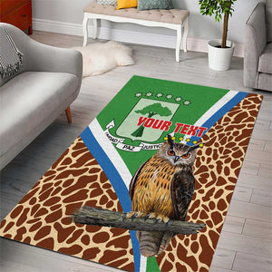 Personalised Equatorial Guinea Area Rug Bubo Poensis With Coat Of Arms