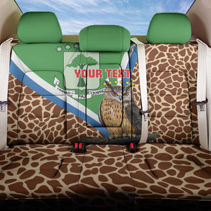 Personalised Equatorial Guinea Back Car Seat Cover Bubo Poensis With Coat Of Arms