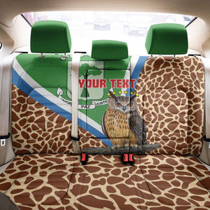 Personalised Equatorial Guinea Back Car Seat Cover Bubo Poensis With Coat Of Arms