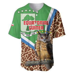 Personalised Equatorial Guinea Baseball Jersey Bubo Poensis With Coat Of Arms