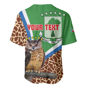 Personalised Equatorial Guinea Baseball Jersey Bubo Poensis With Coat Of Arms