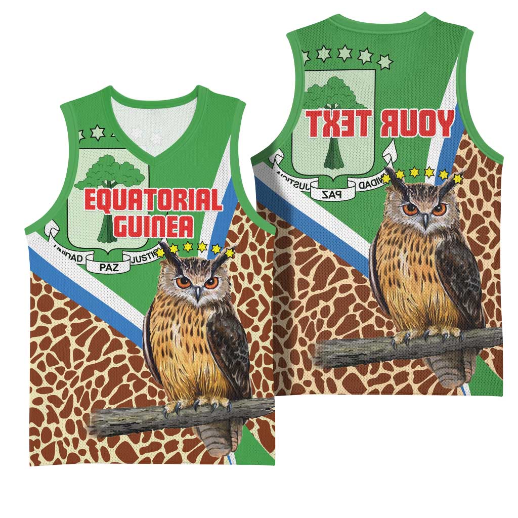 Personalised Equatorial Guinea Basketball Jersey Bubo Poensis With Coat Of Arms - African Pride