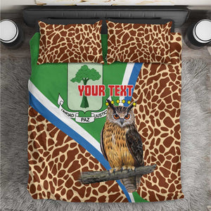 Personalised Equatorial Guinea Bedding Set Bubo Poensis With Coat Of Arms