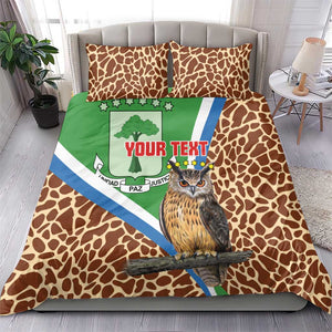 Personalised Equatorial Guinea Bedding Set Bubo Poensis With Coat Of Arms