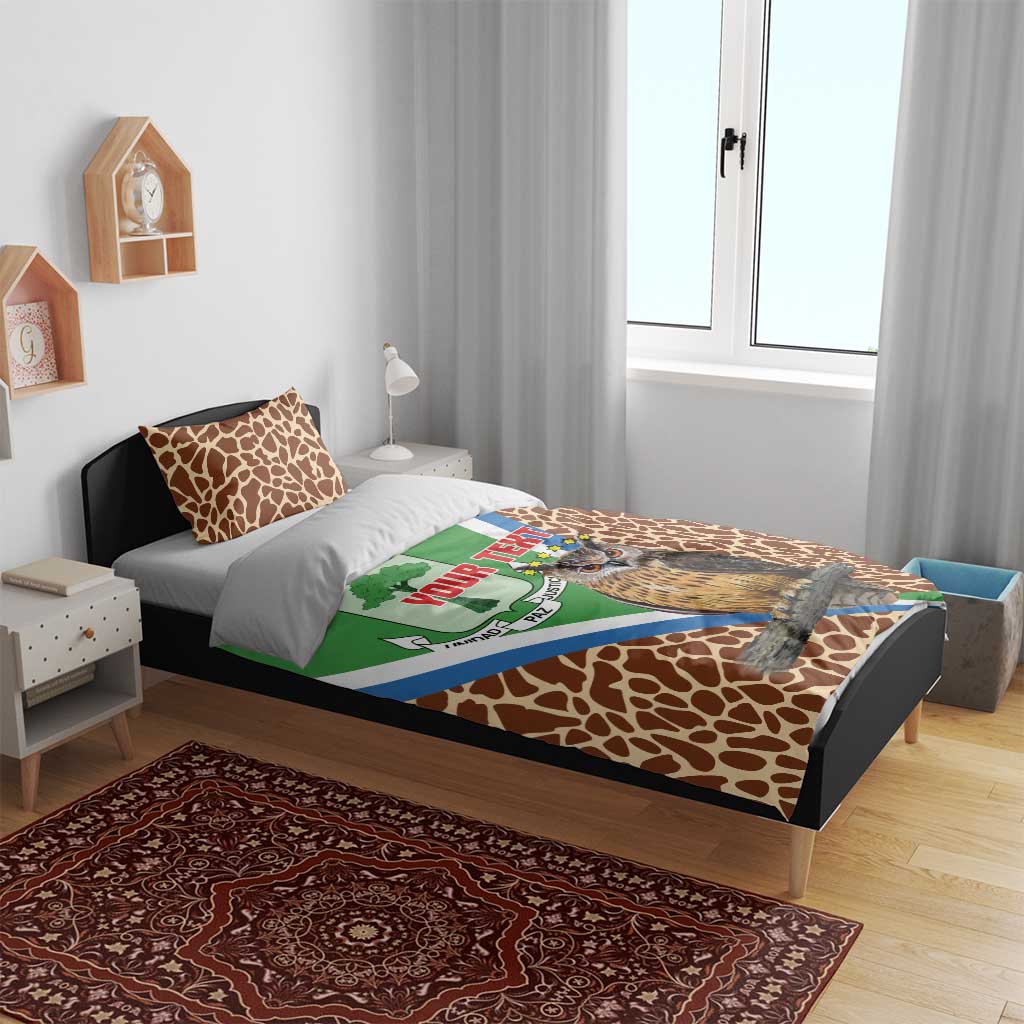 Personalised Equatorial Guinea Bedding Set Bubo Poensis With Coat Of Arms