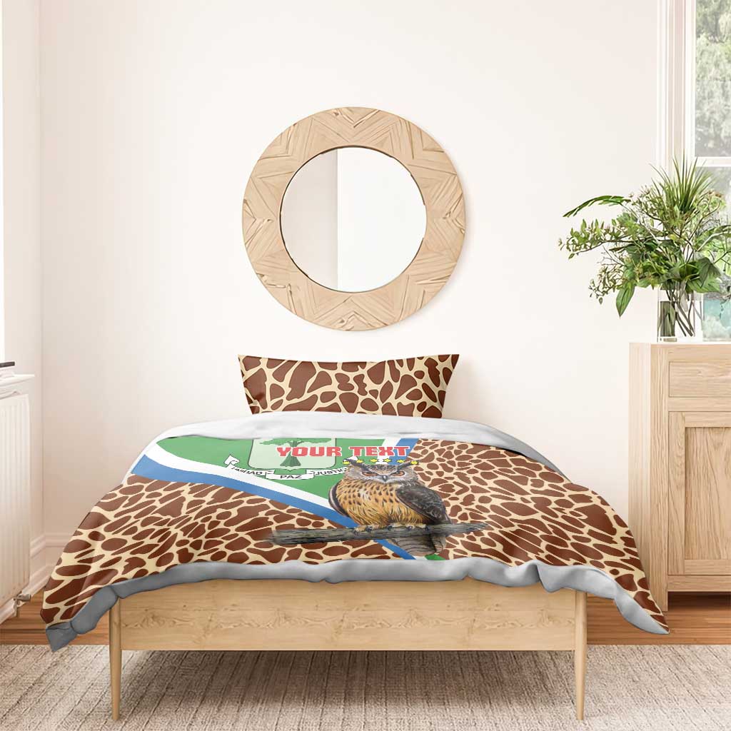 Personalised Equatorial Guinea Bedding Set Bubo Poensis With Coat Of Arms
