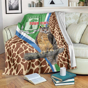 Personalised Equatorial Guinea Blanket Bubo Poensis With Coat Of Arms