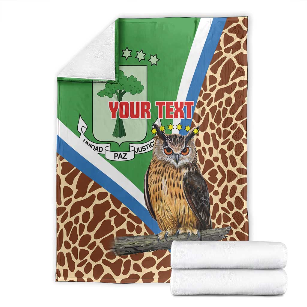 Personalised Equatorial Guinea Blanket Bubo Poensis With Coat Of Arms