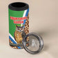 Personalised Equatorial Guinea 4 in 1 Can Cooler Tumbler Bubo Poensis With Coat Of Arms