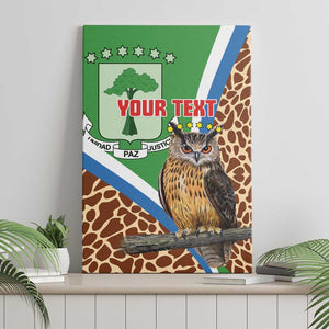 Personalised Equatorial Guinea Canvas Wall Art Bubo Poensis With Coat Of Arms