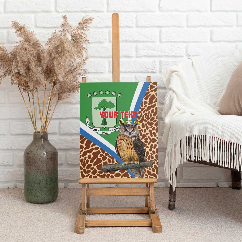 Personalised Equatorial Guinea Canvas Wall Art Bubo Poensis With Coat Of Arms