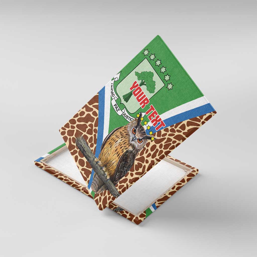Personalised Equatorial Guinea Canvas Wall Art Bubo Poensis With Coat Of Arms