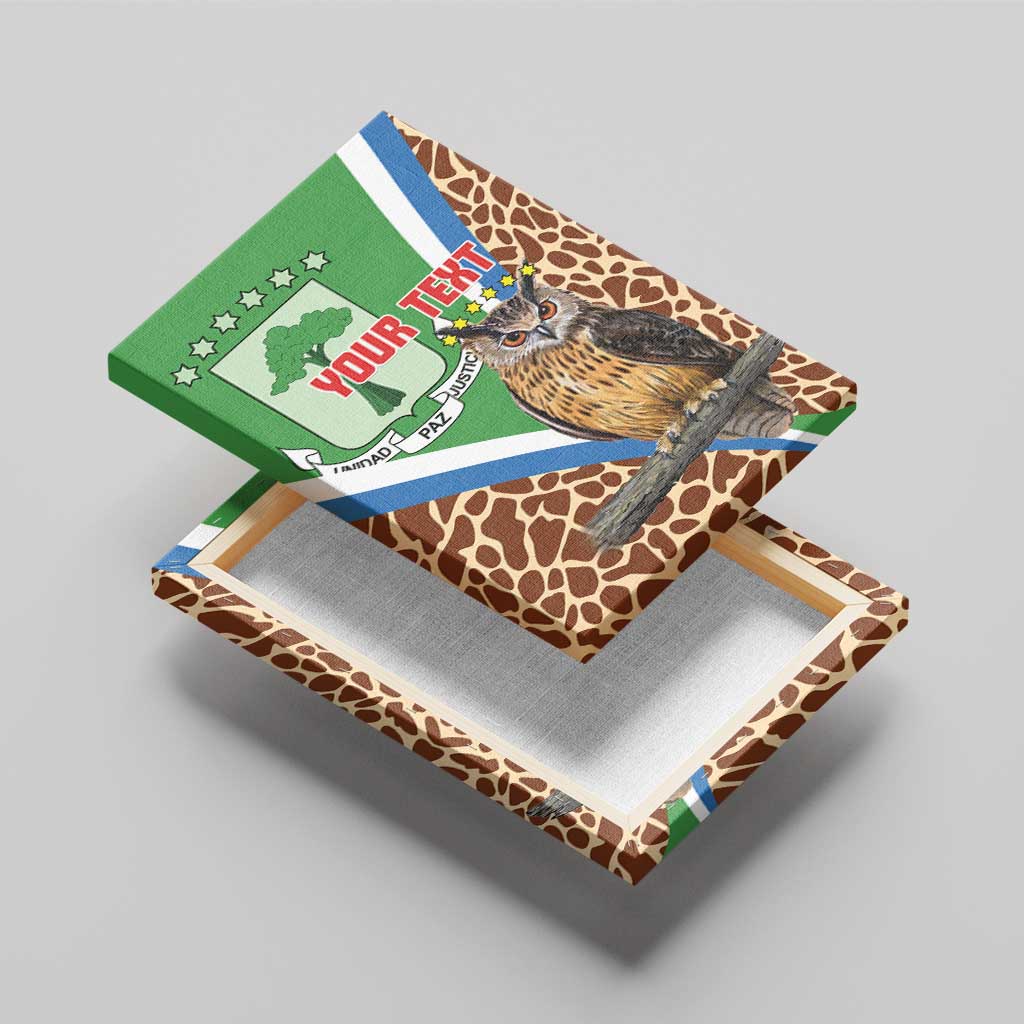 Personalised Equatorial Guinea Canvas Wall Art Bubo Poensis With Coat Of Arms